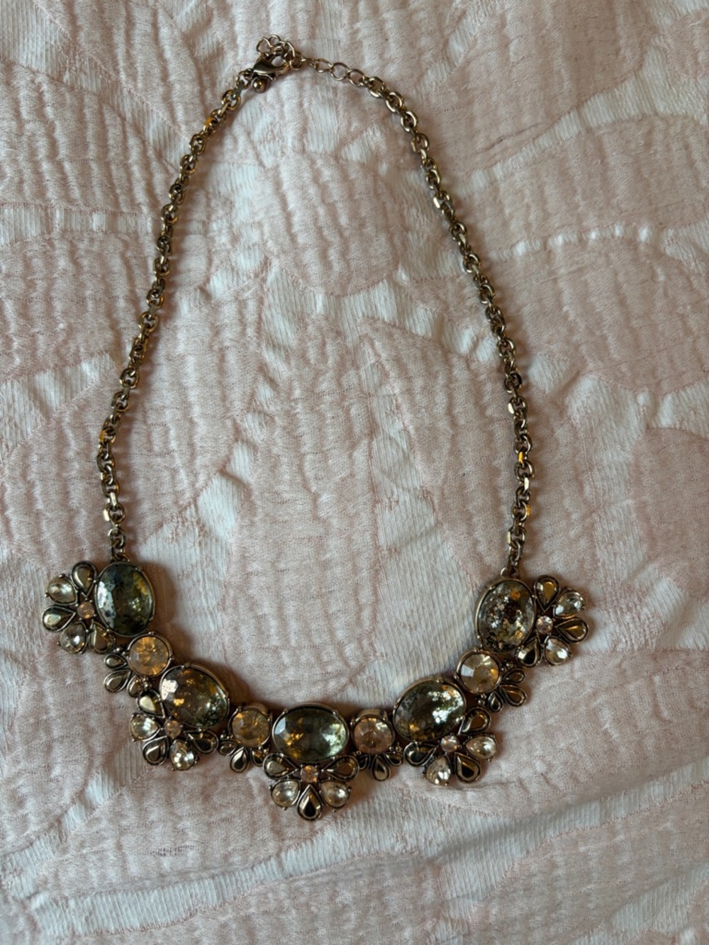 Gold-Tone Crystal Floral Statement Necklace - Women's Jewelry